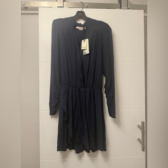 Zadig & Voltaire women Faux Wrap Short Mini Dress Small Navy Reveal Viscose $498 - Picture 4 of 8